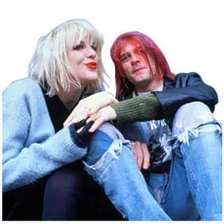 😮 1de4aab4 Kurt Cobain 音乐家, 情侣, 寇特妮·洛芙, 涅槃乐队, 歌手 telegram sticker