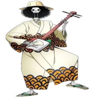 🎸 0059fd45 Brook One Piece Anime, Esqueleto, Pirata, Música, Músico telegram sticker