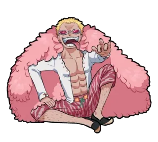 😈 22433dca Donquixote Doflamingo One Piece Anime, One Piece, Personagem, Doflamingo, Vilão telegram sticker