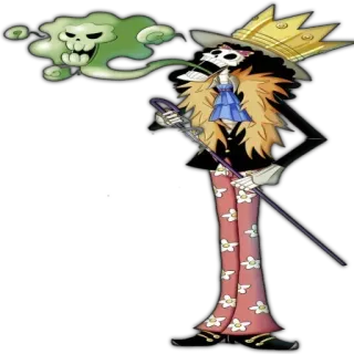 👻 8a970c45 Brook One Piece Anime, Esqueleto, One Piece, Brook, Pirata, Coroa telegram sticker