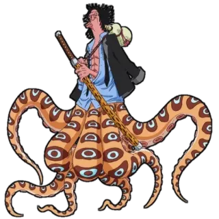 🐙 e0989b28 Hyouzou One Piece polvo, One Piece, anime, Hyouzou, personagem telegram sticker