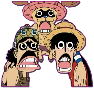 😨 e09f1cae Tony Tony Chopper, Usopp, Monkey D. Luffy One Piece Anime, Mangá, One Piece, Tony Tony Chopper, Usopp, Monkey D. Luffy telegram sticker
