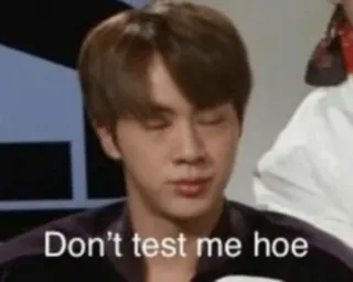 😑 0280092a Don't test me hoe Meme, Offensief, Reactie, Internet Slang, Humor telegram sticker