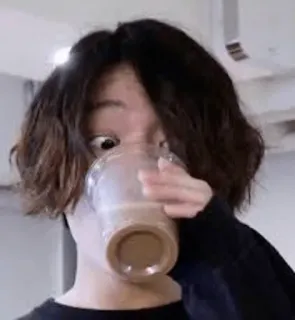 🥛 2c71ee9f drank, drinken, koffie, persoon, portret, casual telegram sticker