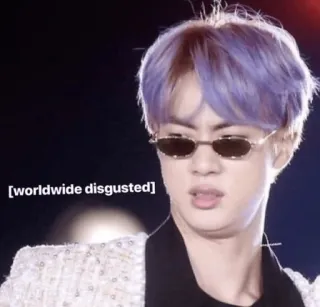 🤢 7227560a Jin worldwide disgusted Meme, Kpop, walgend, Jin, grappig telegram sticker
