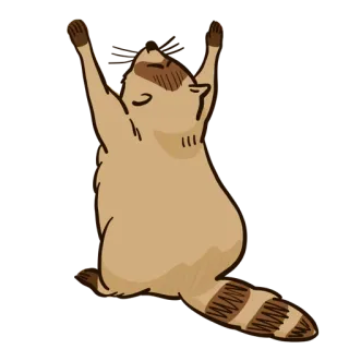 🙏 9443e604 浣熊, 动物, 攀爬, 卡通, 可爱, 搞笑 telegram sticker