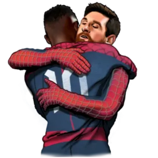 🤗 60092bef Umarmung, Spider-Man, Fußball, Fußball, Superheld, Team telegram sticker