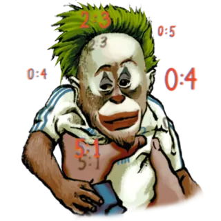 🤡 fc7a27d5 Cartoon, Affe, Fußball, Punktestand telegram sticker