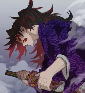 🌓 143712c6 Kokushibo Demon Slayer quỷ, anime, kiếm, thượng huyền telegram sticker