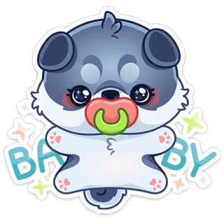 👶 0cdafc8b BABY Baby, Welpe, Hund, süß, Schnuller, Cartoon telegram sticker