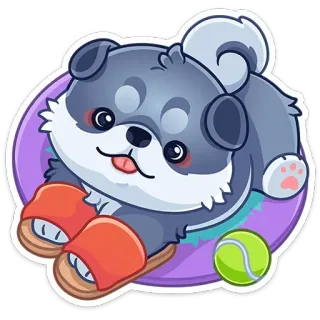 Маламут Ньют | @Premium_Emojis_Telegram whatsapp stickers