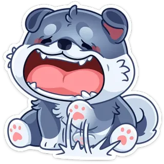 😂 635c9966 Welpe, Hund, süß, niedlich, Tier, Cartoon, traurig telegram sticker