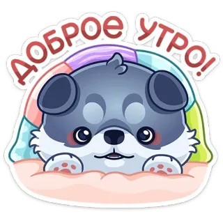 ☺️ 78d5fe97 Доброе утро! Hund, Welpe, Guten Morgen, süß, Decke, Cartoon, kawaii telegram sticker