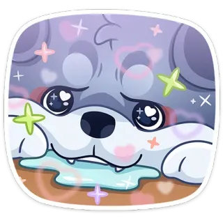 😍 b872fd27 Welpe, traurig, süß, weinend, Cartoon, Hund, kawaii telegram sticker