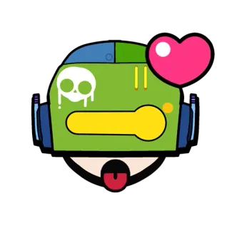 ❤️ a9b6e124 sticker, robot, cartoon, schedel, liefde, hart, spel telegram sticker