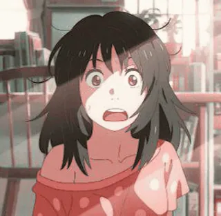 🌟 5325c5c5 anime, geschrokken, vrouw, meisje, verrast, personage, cartoon telegram sticker