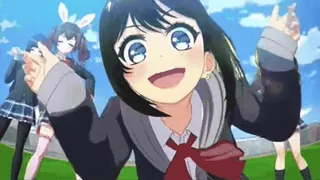 🌟 86ea28e8 Anime, Schoolmeisje, Leuk, Vrolijk, Cartoon, Gelukkig, Lachend telegram sticker