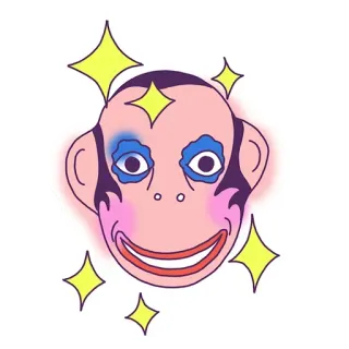 🙉 40776646 猿, メイク, グリッター, 顔, 漫画, キラキラ telegram sticker