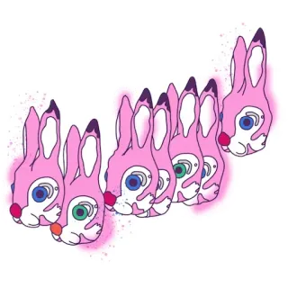 🐰 c60b4e57 うさぎ, ピンク, 動物, 漫画, かわいい, バニー, ステッカー telegram sticker