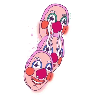 🤡 f02b3654 ピエロ, 悲しい, 泣く, マスク, 涙, ホラー telegram sticker