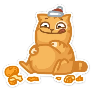 🎅 2928e2b9 кот, рождество, мультфильм, животное, смешной, милый, стикер, оранжевый telegram sticker