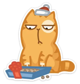 🎅 704ae648 кот, стикер, рождество, шапка Санты, угрюмый telegram sticker
