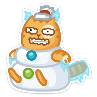 🎅 8199c211 кот, снеговик, мультфильм, зима, милый, наклейка telegram sticker