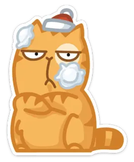 🎅 fc6ffd4a кот, стикер, рождество, оранжевый, мультфильм telegram sticker