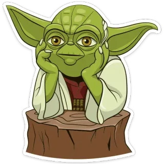 😐 14a5944d Yoda ヨーダ, スターウォーズ, ジェダイ, 漫画, かわいい, 考え中 telegram sticker