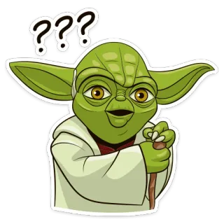 🤔 527f2bc4 Yoda ??? ヨーダ, スターウォーズ, 質問, ステッカー, 混乱 telegram sticker