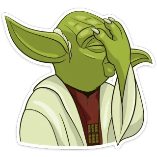🤦‍♀️ 61efd7a8 Yoda Star Wars ヨーダ, スターウォーズ, ジェダイ, フェイスパーム, エイリアン, 緑 telegram sticker
