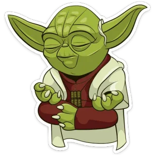 🧘‍♂️ bd17b986 Yoda Star Wars ヨーダ, スターウォーズ, 漫画, ステッカー, ジェダイ, 瞑想, 平和 telegram sticker