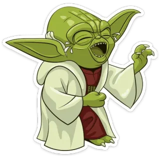 😂 ca37c0e3 Yoda ヨーダ, スターウォーズ, 笑い, 泣く, ステッカー telegram sticker