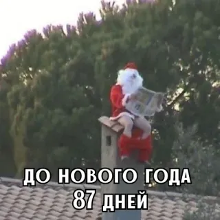 🎄 a71f3fbf Santa Claus ДО НОВОГО ГОДА
87 ДНЕЙ 산타, 크리스마스, 신문, 굴뚝, 휴일, 유머 telegram sticker