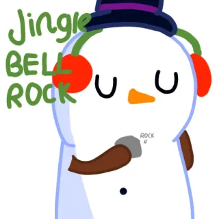 🎧 1da78f9f Jingle BELL ROCK boneco de neve, Natal, Jingle Bell Rock, feriado, inverno, música whatsapp sticker