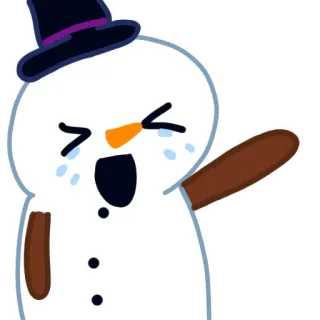 😂 25931e24 boneco de neve, chorando, inverno, triste, chapéu, desenho animado, emoção whatsapp sticker