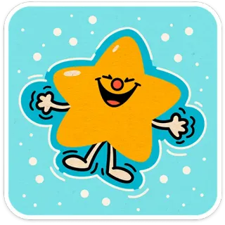 🎄 682b1b81 Estrella, Dibujos animados, Feliz, Alegre, Kawaii whatsapp sticker