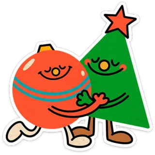 🎄 ece5d026 Navidad, árbol, adorno, fiesta, lindo, dibujos animados, festivo, celebración whatsapp sticker