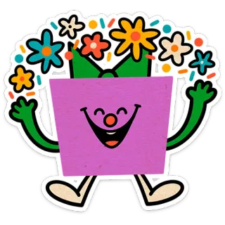 🎄 f76975fc maceta, flores, dibujos animados, lindo, ilustración, pegatina whatsapp sticker