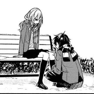 ♠️ 210b33d8 อนิเมะ, มังงะ, คู่รัก, ม้านั่ง, ฤดูหนาว, ฉาก, เพื่อน telegram sticker