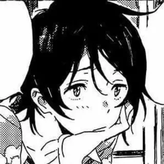 🥱 f3d0de26 Anime, Mangá, Personagem, Bonito, Garota, Cabelo preto telegram sticker