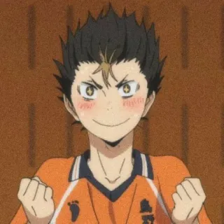 ✨ a2403b6f Yu Nishinoya Haikyuu!! Anime, Haikyuu, Nishinoya, Carino, Felice, Pallavolo telegram sticker
