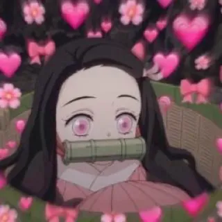 ✨ 6717471d Nezuko Kamado Demon Slayer 动漫, 漫画, 祢豆子, 鬼灭之刃, 可爱, 卡哇伊, 爱心 telegram sticker