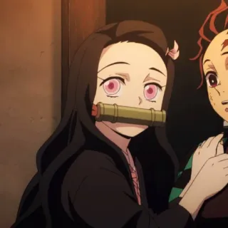 💗 730fd5f1 Nezuko Kamado Demon Slayer อนิเมะ, เนซึโกะ, ดาบพิฆาตอสูร, การ์ตูน, ตัวละคร whatsapp sticker