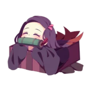 😇 bbbb1d23 Nezuko Kamado Demon Slayer Anime, Manga, Nezuko, Demon Slayer, Mignon, Boîte, Personnage whatsapp sticker