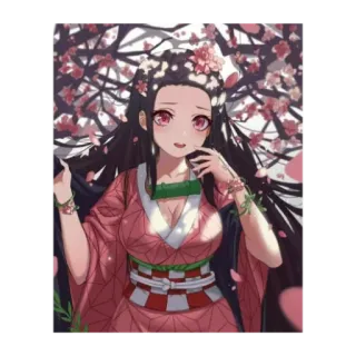 Nezuko chan by @pearl_of_orient telegram stickers