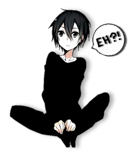 😐 b1912891 EH?! อนิเมะ, การ์ตูน, คำถาม, หา?, ตกใจ, ประหลาดใจ, มังงะ telegram sticker