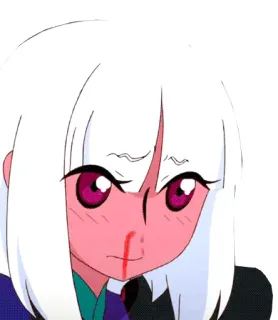 😵 01cfcb24 anime, cartoon, nosebleed, animated, blush whatsapp sticker