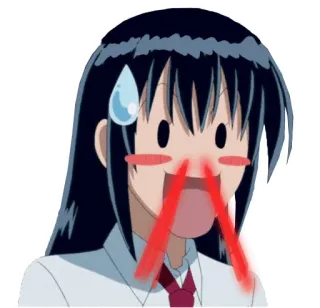 😵 50912724 anime, girl, laser eyes, sweat drop, shocked, embarrassed, cartoon whatsapp sticker
