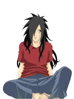 😒 96a07bf5 Madara Naruto Anime, Personage, Man, Zittend, Kunstwerk telegram sticker